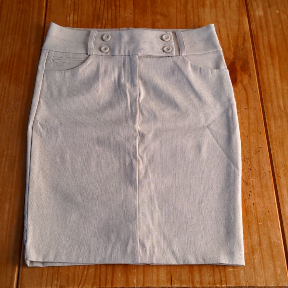 HAVE & HAVE Brand Women's Khaki Pencil Style Midi Skirt, Size Small